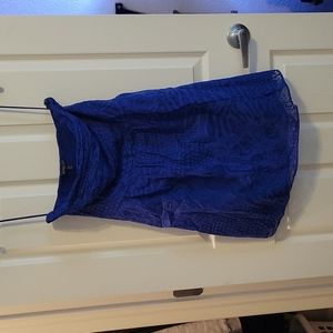 Express Blue Leopard Strapless  dress